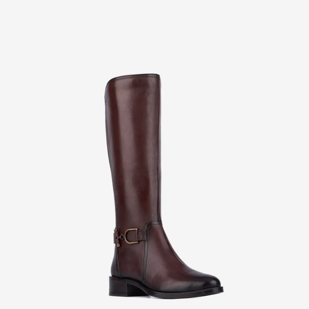 Elegant Brown Leather Riding Boots Vintage Foundry Hortense Boot